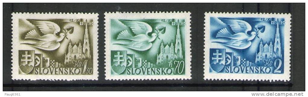 SLOVAQUIE 1942 CONGRES POSTAL   YVERT N°74/76  NEUF MNH** - Unused Stamps