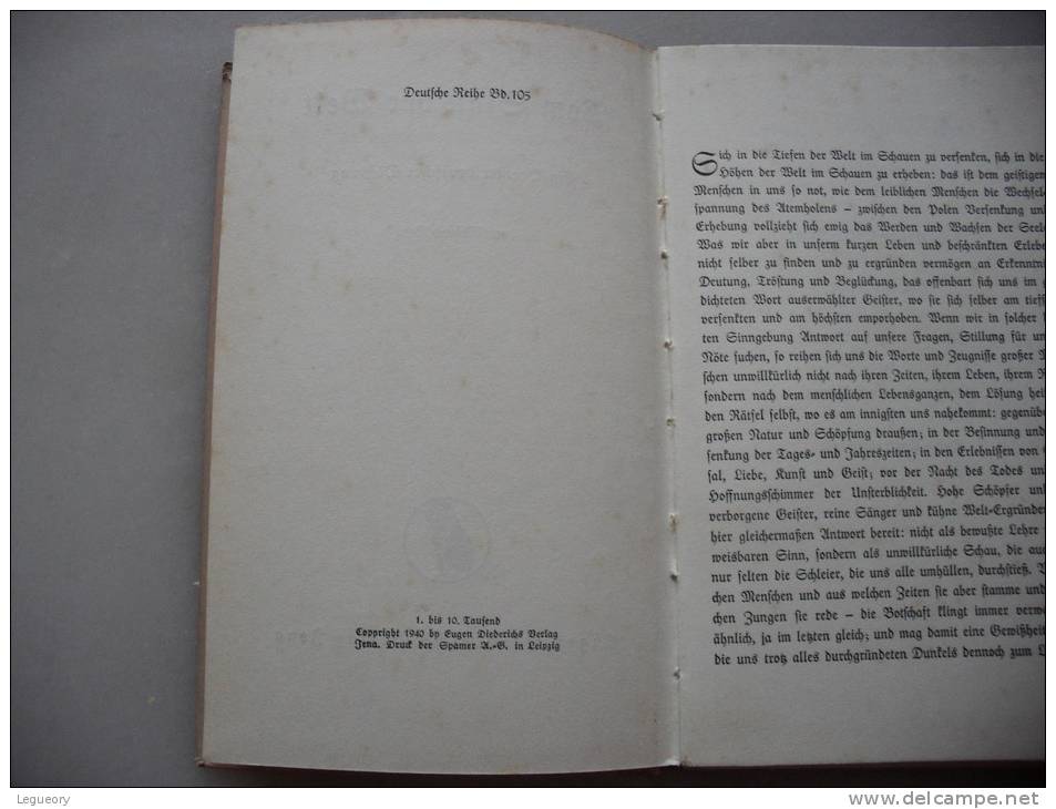 Livre Allemand  BOM GINN DER WELT  1940  POESIES - Lyrik & Essays