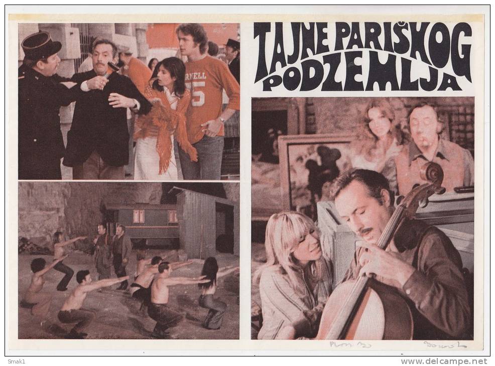 PROGRAMS FILM "PARISIAN UNDERGROUND SECRETS" FRANCE FILM ACTOR MICHEL SERRAULT DIST. BY CROATIA FILM SIZE 24X17,5 CM - Programs