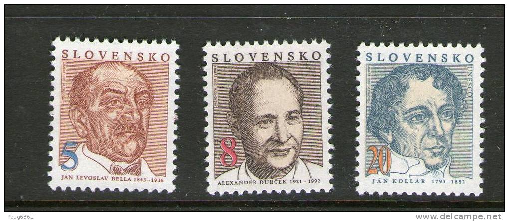 SLOVAQUIE 1993 CELEBRITES   YVERT N°137/39  NEUF MNH** - Neufs