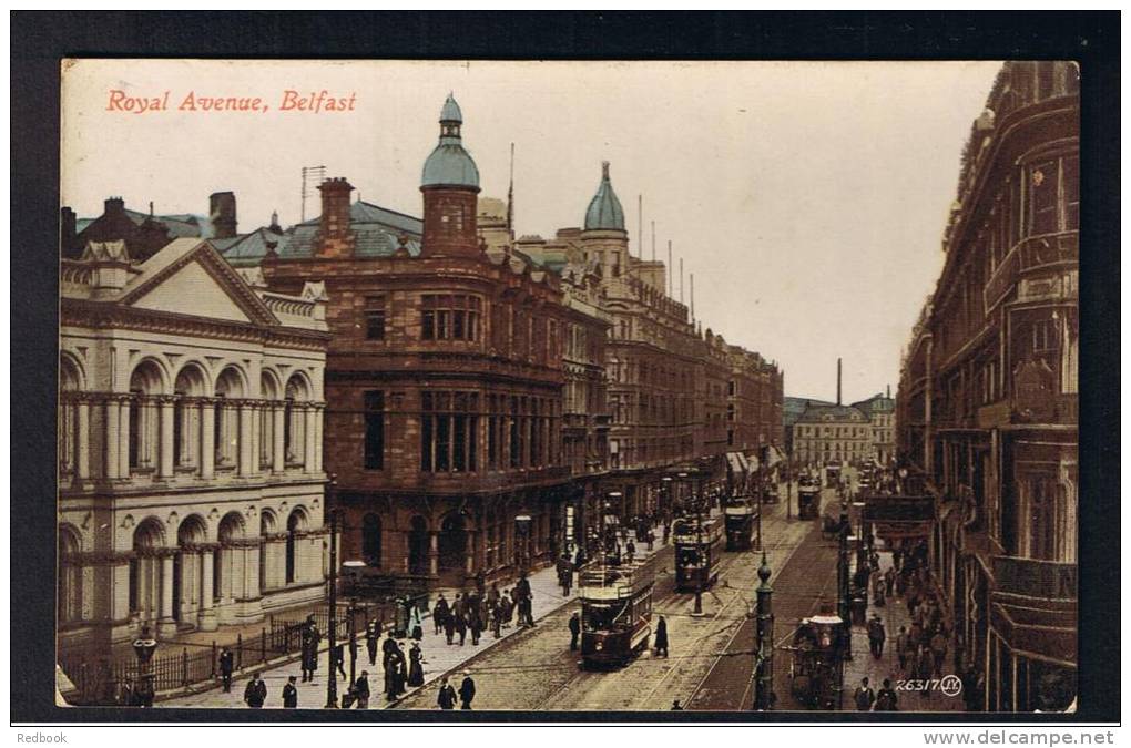 RB 913 - Early Postcard - Trams - Royal Avenue Befast - Ireland - Antrim