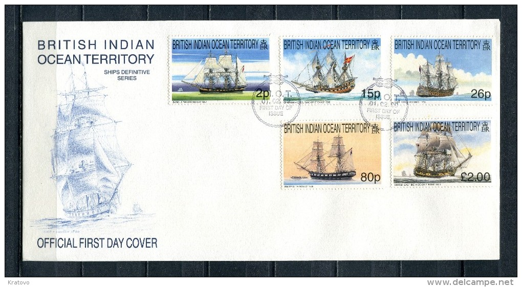 BIOT 1999 SHIPS DEFINITIVE SERIES 2 FDC - Territorio Británico Del Océano Índico