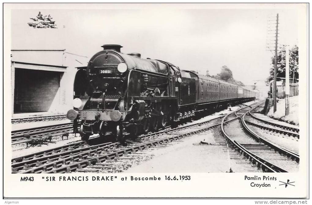 6116 - "Sir Francis Drake" At Boscombe 16.06.1953 - Trains