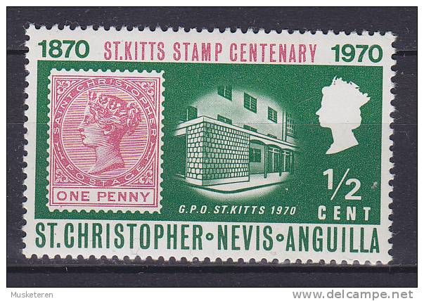 St. Christopher-Nevis & Anguilla 1970 Mi. 222    ½ C Stamps On Stamps MH* - St.Christopher, Nevis En Anguilla (...-1980)