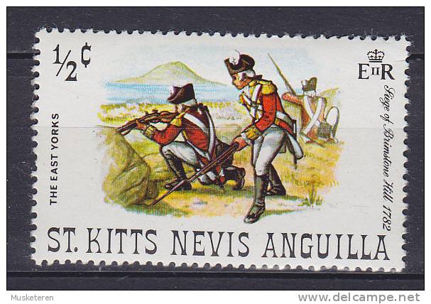 St. Christopher-Nevis & Anguilla 1971 Mi. 237    2½ C Belagerung Von Brimstone Hill Regiment "East York" MH* - St.Christopher-Nevis-Anguilla (...-1980)