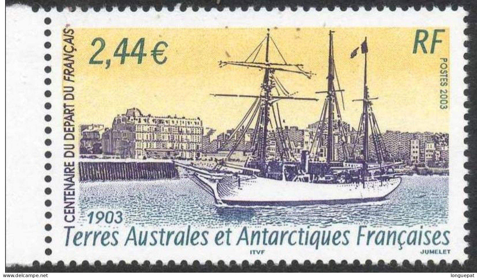 T.A.A.F : 100 Ans Du Départ Du Navire "Français"  : Trois-mâts Goélette - Bateau De J.B. Charcot - - Unused Stamps