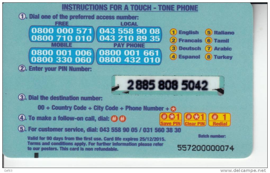 International Calling Card - Secret - Telecom Operators