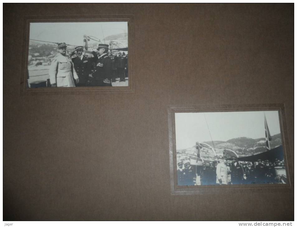album Italie souvenir Marechal Petain visite April 1920  navire de Guerre piece unique
