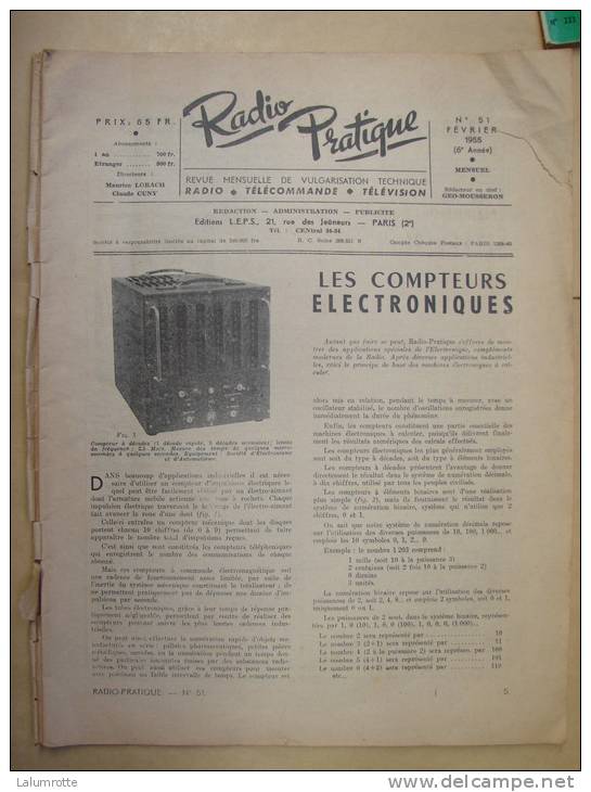 Sci&amp;Tec. 6. Radio Pratique. N°51. 1955. Manque La Couverture - Literatur & Schaltpläne