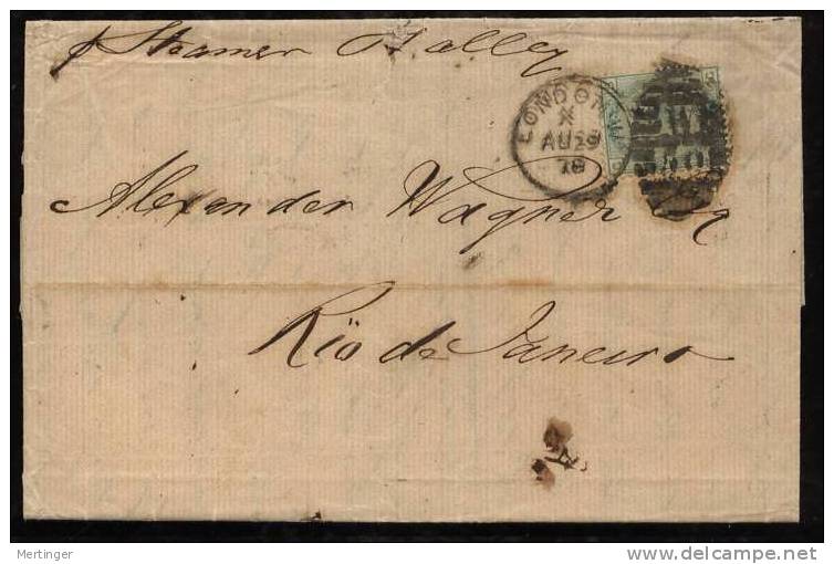 Brazil Brasilien 1878 England Incoming Mail 1 Sh - Storia Postale