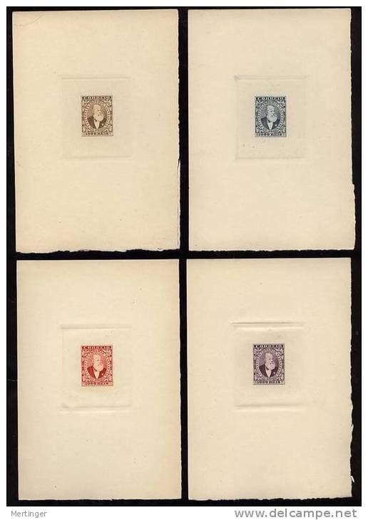 Brazil Brasilien 1882 Cotton Blocks Dom Pedro 4 Different Colors - Brieven En Documenten