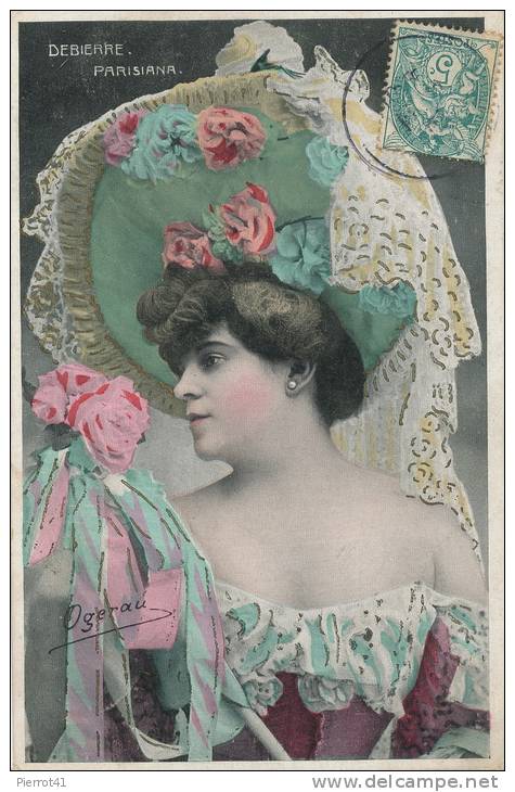 FEMME - FRAU - LADY - Jolie Carte Fantaisie Avec Dorures Portrait Femme Artiste - DEBIERRE - PARISIANA - Women