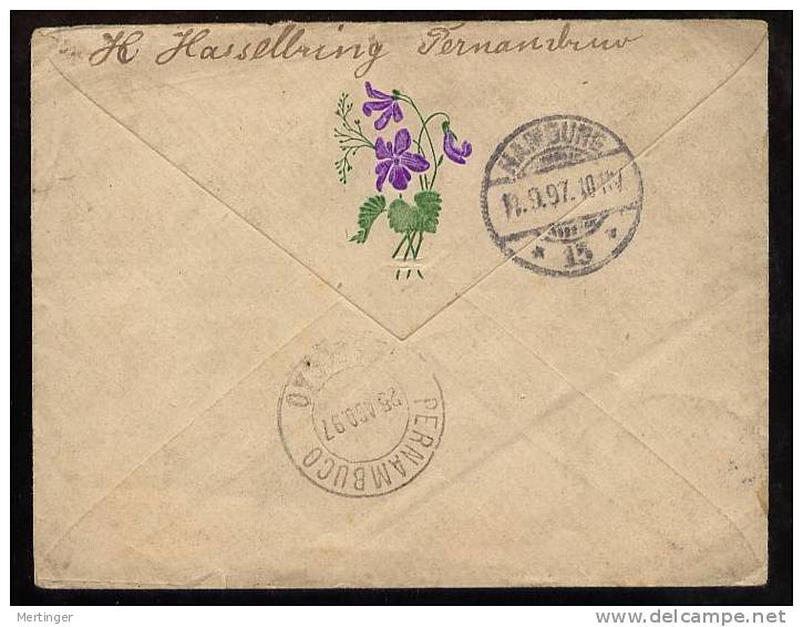 Brazil Brasilien 1897 Brief Deutsche Seepost - Lettres & Documents