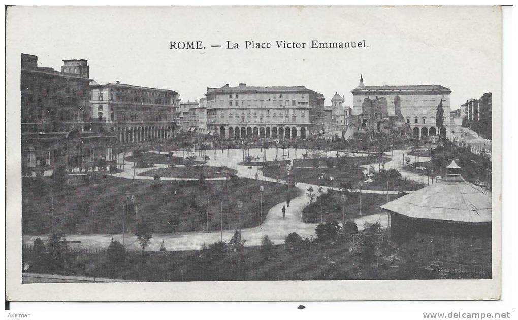 ROMA: La Place Victor Emmanuel, Carte Petit Format 13 X 8 - Piazze