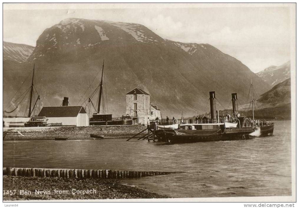 300) Very Old Postcard - Carte Tres Ancienne - Scotland - Ben Nevis With Ship - Middlesex
