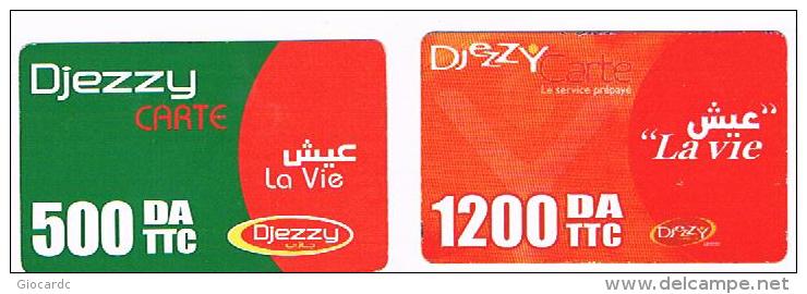ALGERIA - DJEZZY (RECHARGE GSM)  -  LA VIE: LOT OF 2 DIFFERENT   - USED   RIF.244 - Algerien