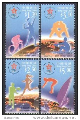 2000 Hong Kong Olympic Games Stamps Cycling Judo Rowing Diving Sailing Table Tennis Athletics Map - Verano 2000: Sydney