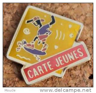 CARTE JEUNES - PLANCHE A ROULETTES - SKATEBOARD        -     (ROUGE) - Bancos