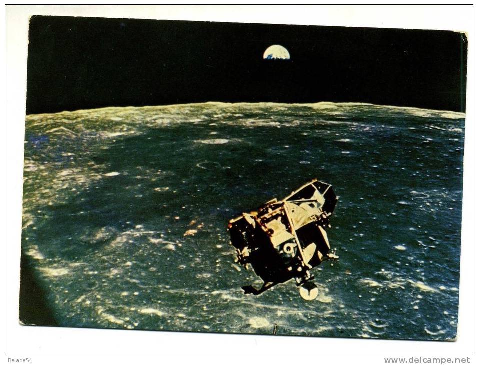 CPM - "Premiers Pas Sur La Lune" APOLLO XI - Le LEM Quitte La Lune Et Au Fond La Terre - Astronomia