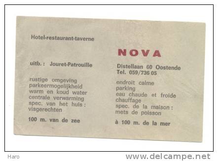 OOSTENDE - OSTENDE - Carte De Visite - Hôtel-Restaurant "NOVA" - Cartes De Visite