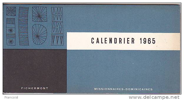 Calendrier Des Missionnaires Dominicaines De Fichermont. 1965 - Grand Format : 1961-70