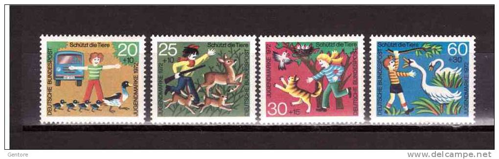 1972 GERMANY  Youth For Animal Protection MIchel Cat N° 711/14  Absolutely Perfect MNH ** - Other & Unclassified
