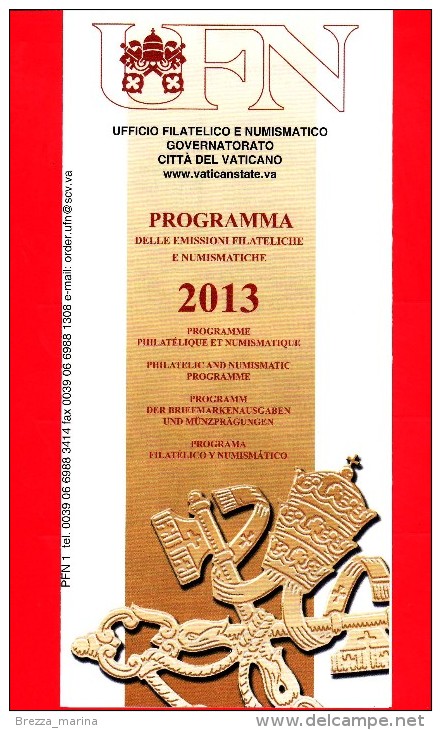 VATICANO - Nuovo - 2012 - Storia Postale - Bollettino Ufficiale - Programma Delle Emissioni Del 2013 - PFN 1 - Brieven En Documenten