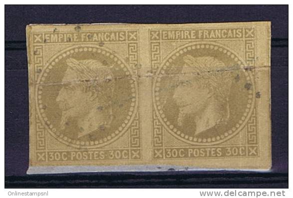 Colonies Francaises: Yv Nr 9 Used Obl, Paire Folded - Napoleone III