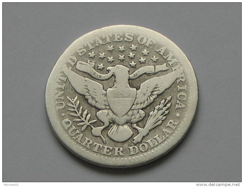 Quarter -1/4 Dollar - 25 Cents - 1902 - Barber - Etats-Unis - United States  **** EN ACHAT IMMEDIAT **** - 1892-1916: Barber