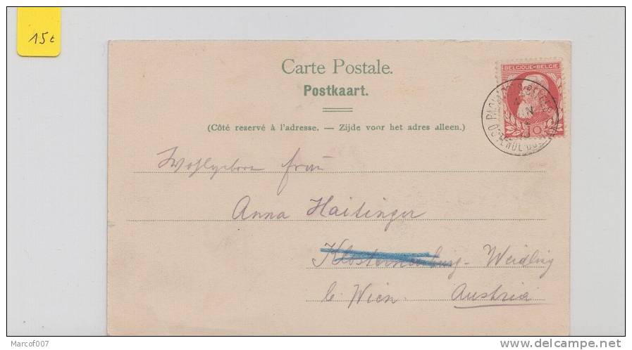 CACHET PAQUEBOT LIGNE OSTENDE DOUVRE SUR N° 74 - CPA COULEUR - Other & Unclassified