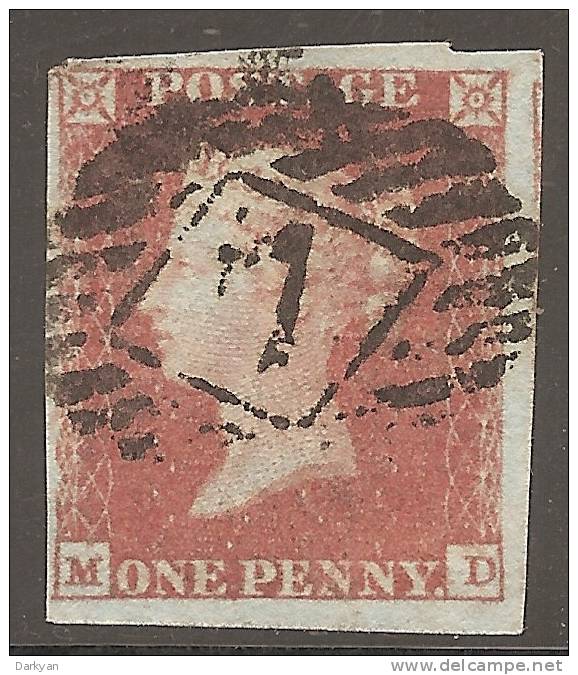 Grande-Bretagne (GB) Victoria 1841 - Penny Rouge Planche 105 MD Oblitéré 7 - Oblitérés