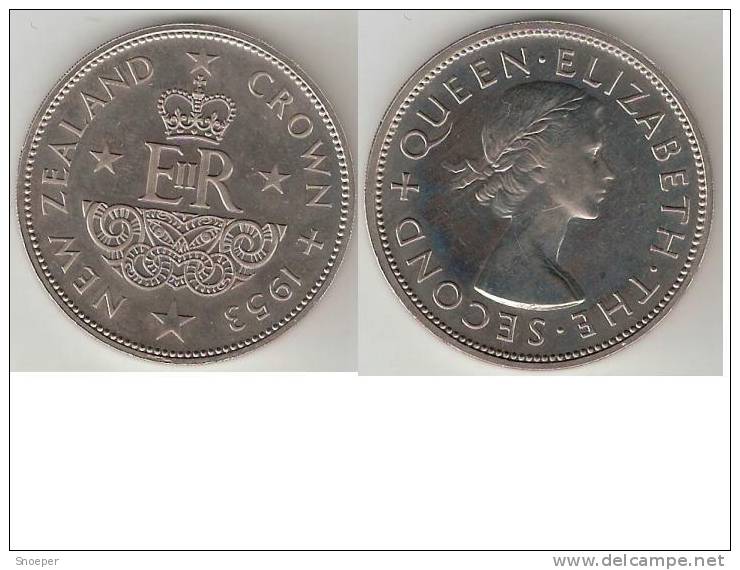 *new Zealand 1 Crown 1953  Km 30  Proof !!!!!! - Nieuw-Zeeland