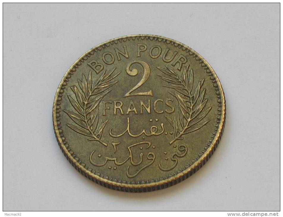 Bon Pour 2 Francs 1941 - TUNISIE - - Tunisie