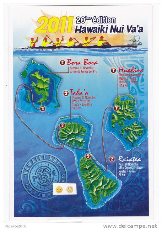 Polynésie Française / Tahiti - Carte Postale Prétimbrée à Poster Entier / Novembre  2011 - "Hawaiki Nui Va'a" - Neufs