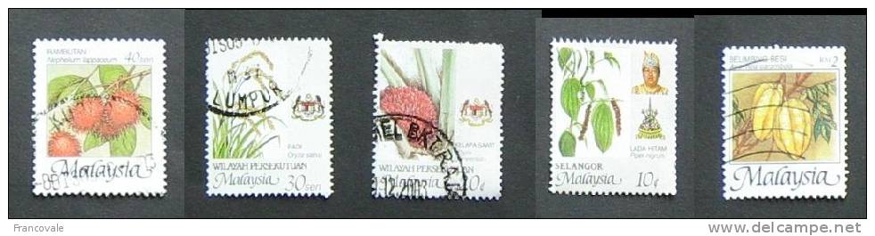 Malesia Malaysia 1986 Frutti Fruits 5 Stamps - Malesia (1964-...)