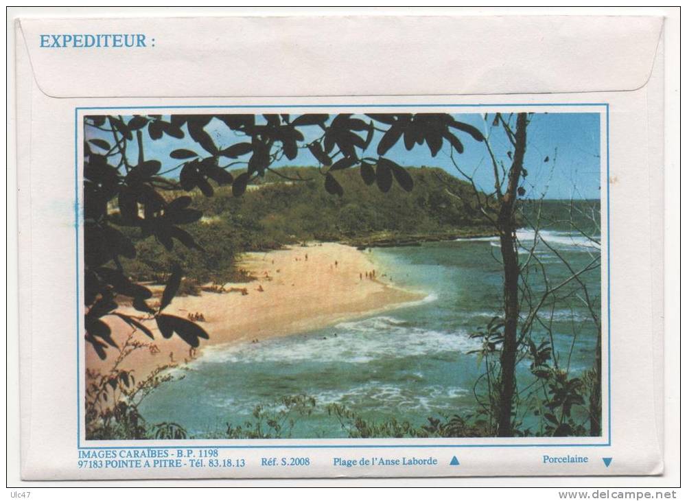 -  GUADELOUPE - POINTE A PITRE - Plage De L'Anse Laborde - Pocelaine - Enveloppe - Recto Verso - - Pointe A Pitre