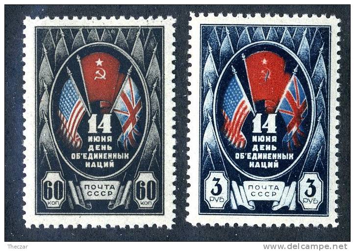 11983)  RUSSIA 1944  Mi.#909-10  Sc# 921-22  (**) - Neufs