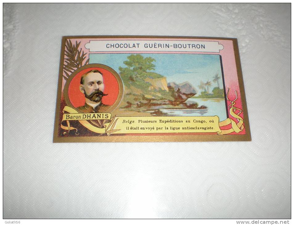 Chromo Chocolat Guérin Boutron Explorateur Baron Dhanis, Serie Explorateurs, Exposition Universelle 1889 - Guérin-Boutron