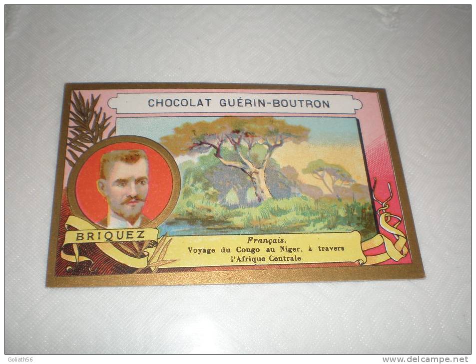 Chromo Chocolat Guérin Boutron Explorateur Briquez, Serie Explorateurs, Exposition Universelle 1889 - Guerin Boutron