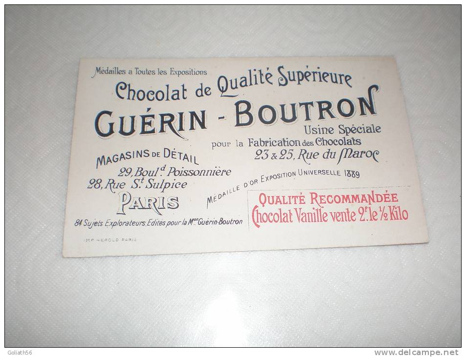 Chromo Chocolat Guérin Boutron Explorateur Briquez, Serie Explorateurs, Exposition Universelle 1889 - Guérin-Boutron