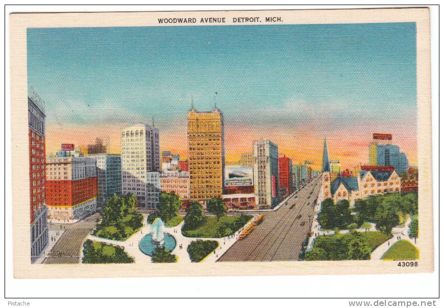 Detroit Michigan - Woodward Avenue - Unused - VG Condition - Detroit