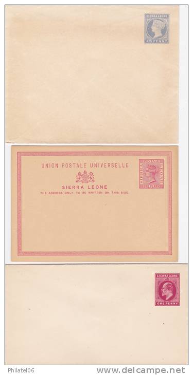 SIERRA LEONE  3 ENTIERS NEUFS (2 LETTRES ET 1 CARTE) - Sierra Leone (...-1960)