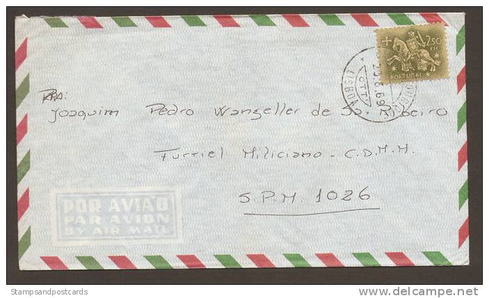 Portugal Courrier Des Armées Lettre 1969 De Lisbonne Au SPM Guerre Coloniale Cover To FPO Militar Mail Colonial War - Lettres & Documents