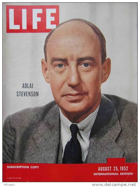 Magazine LIFE - AUGUST 25 , 1952 -  INTERNATIONAL EDITION     (3003) - Nouvelles/ Affaires Courantes