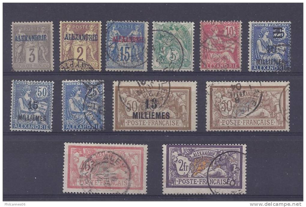 Alexandrie - Lot De 12 Timbres Oblitérés 1899-1925 - Otros & Sin Clasificación