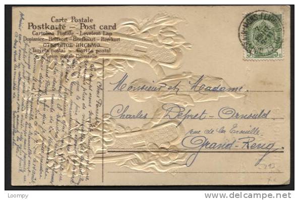 Ambulant QUIEVRAIN-MONS-FEIGNIES S/carte Postale Vers Grand-Reng 1910. (293) - Ambulants