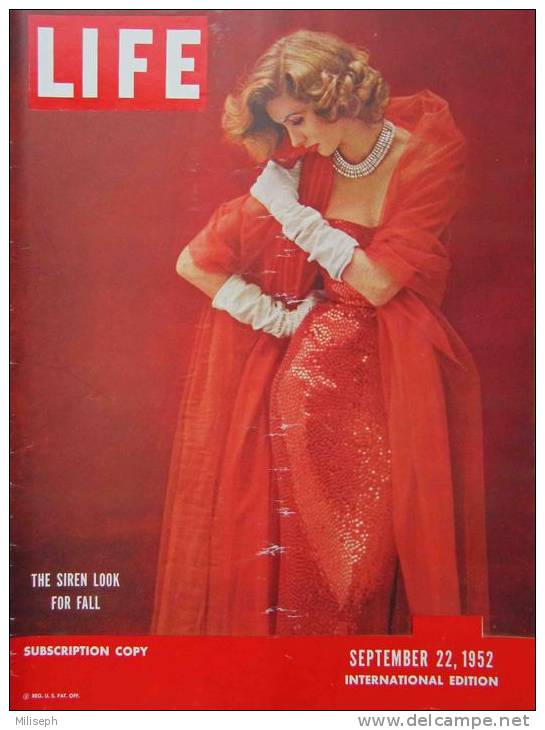 Magazine LIFE -  SEPTEMBER 22 , 1952 - INTERNATIONAL EDITION       (3004) - Novità/ Affari In Corso