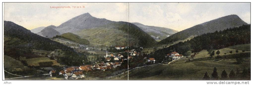 Langenbruck 1905 Double Postcard - Langenbruck