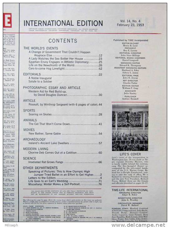 Magazine LIFE - FEBUARY 23 , 1953 -  INTERNATIONAL EDITION       (3008) - Novedades/Actualidades