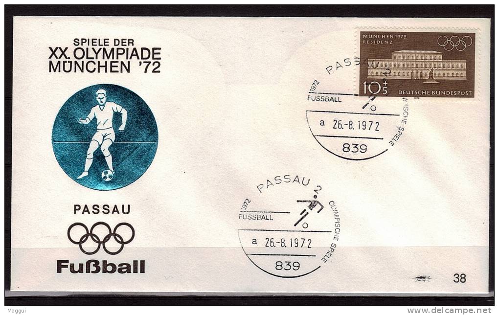 ALLEMAGNE  FDC Cachet  Passau 2   JO 1972   Football  Soccer  Fussball - Covers & Documents